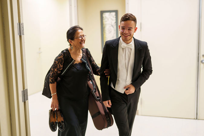 musicians backstage
