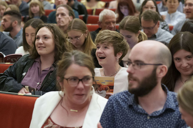 audience members in hall