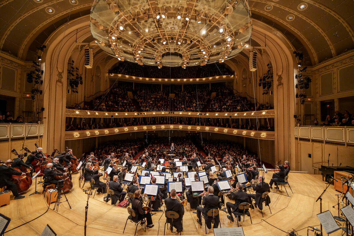 Veiw of the orchestra playing from the terrace