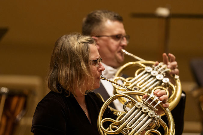 CSO horns Susanna Gaunt and Mark Almond perform