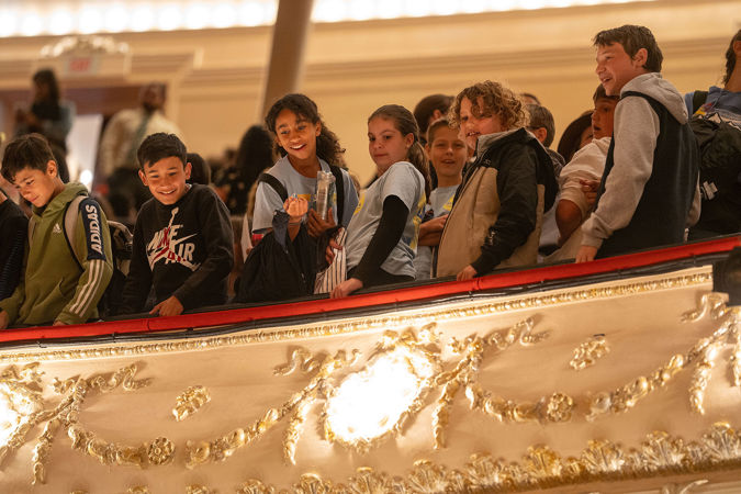 students in balcony