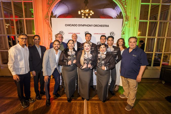 Latino Alliance members with Mariachi Aztlan 2025
