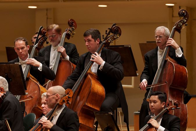 Bass section playing