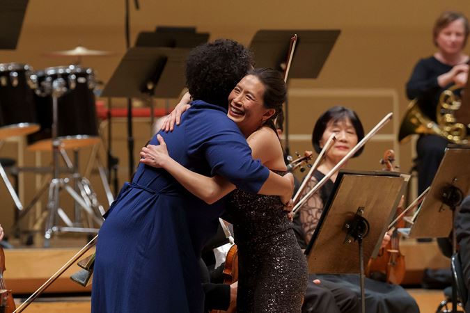 Yeh hugging Montgomery