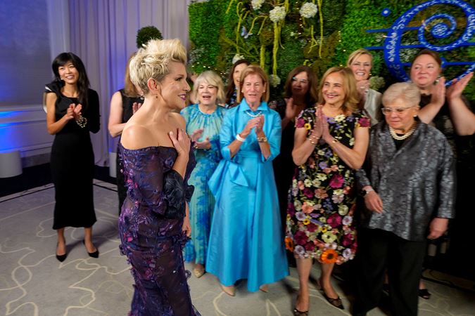 A group shot of CSO Artist-in-Residence Joyce DiDonato speaking with the Women’s Board of the Chicago Symphony Orchestra Association