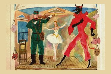 detail from a poster for "The Soldier's Tale"