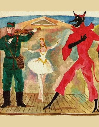 detail from a poster for "The Soldier's Tale"