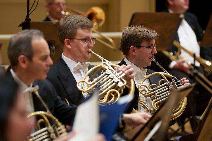 horn section playing