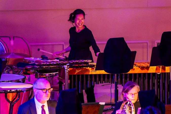 percussionist smiling