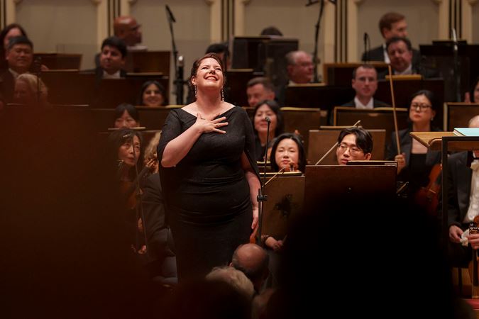 A bow shot of contralto soloist Wiebke Lehmkuhl