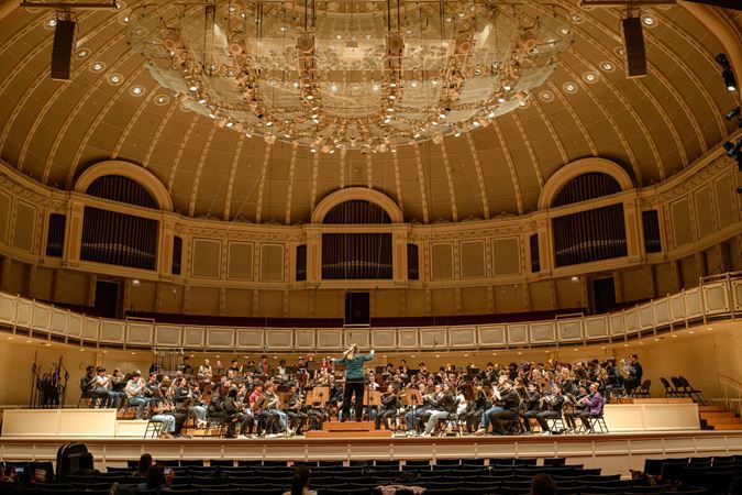 Conductor Erica Neidlinger and CYMF ensemble