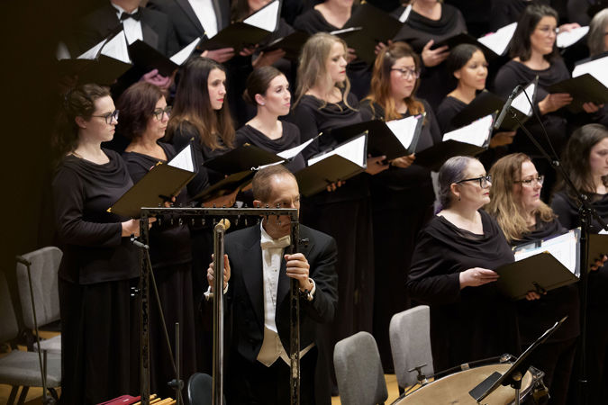Closeup Shot Of CSO Principal Timpani David Herbert On Stage