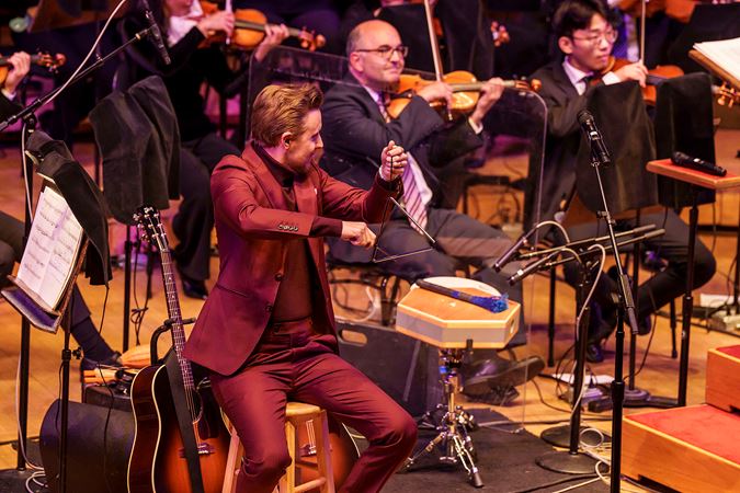 Cody Fry playing triangle