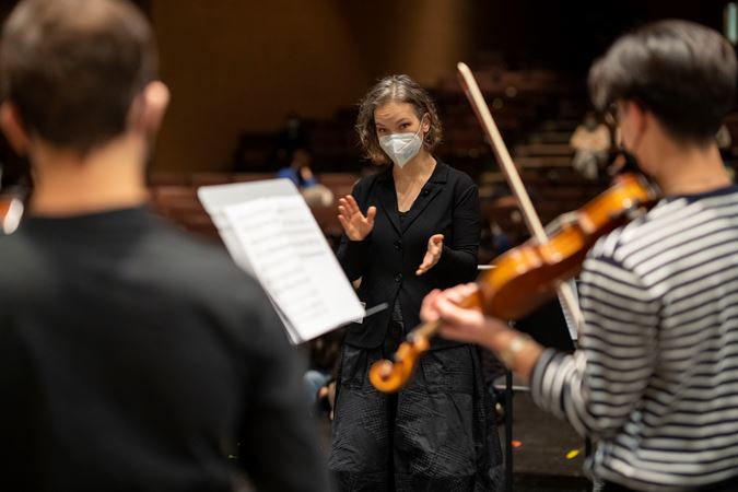 Hilary Hahn master class at Northside College Prep