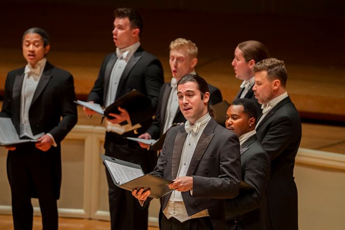 the members of Chanticleer perform