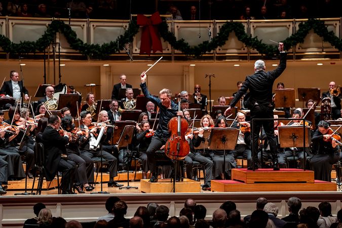 cellist Johannes Moser and the CSO finish their performance