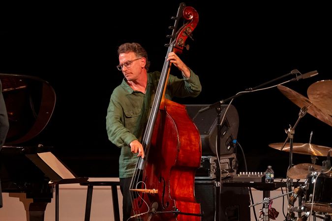 jazz bassist playing