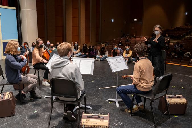 Hilary Hahn master class at Northside College Prep