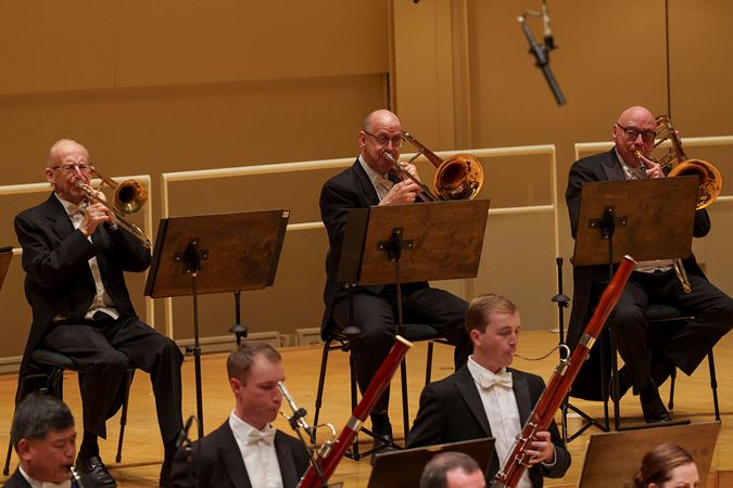 Group shot of the CSO trombone section