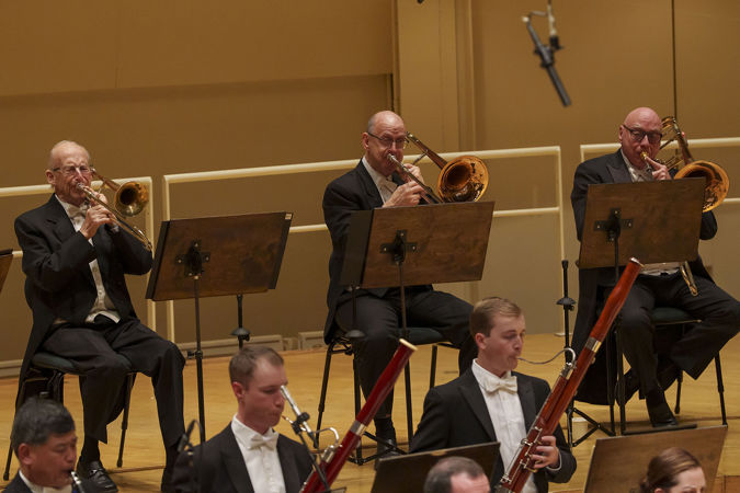 Group shot of the CSO trombone section