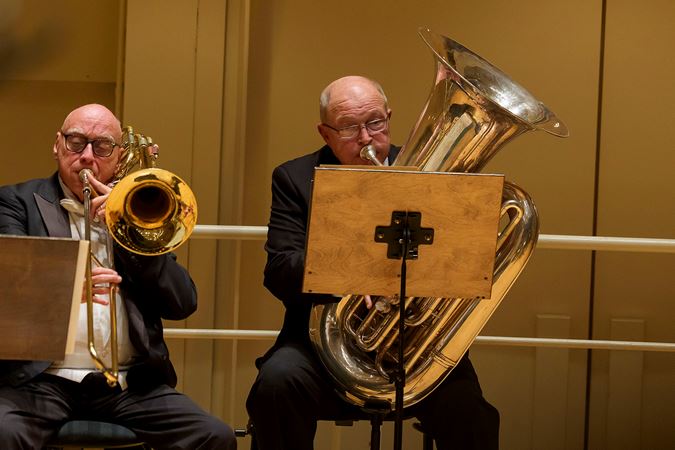 CSO trombone Charles Vernon and principal tuba Gene Pokorny perform