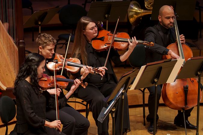 Group shot of Civic Orchestra of Chicago violin section
