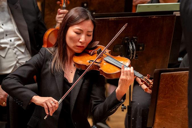 Closeup of Associate Concertmaster Stephanie Jeong