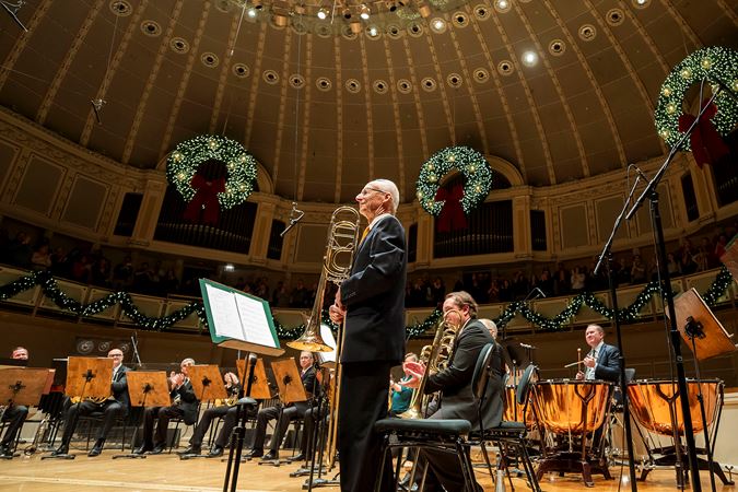 Principal Trombone Jay Friedman takes a bow