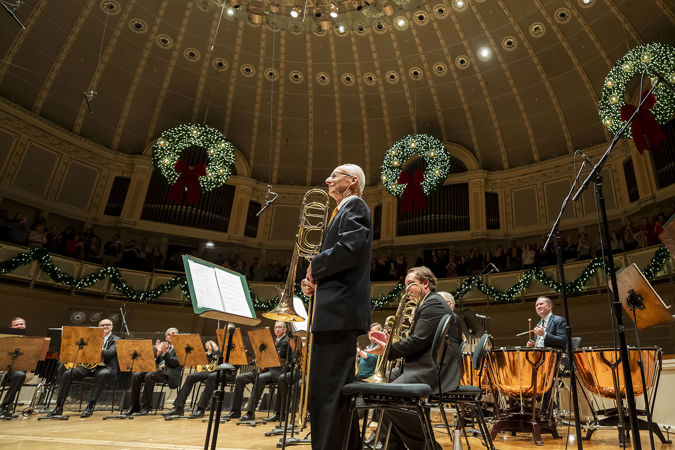 Principal Trombone Jay Friedman takes a bow