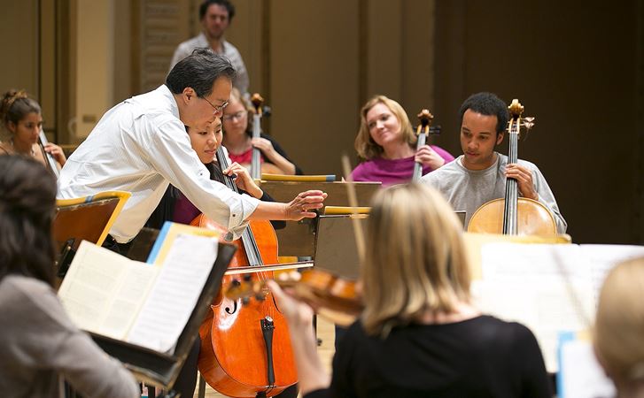 Ma leads a rehearsal of the Civic Orchestra in Orchestra Hall.