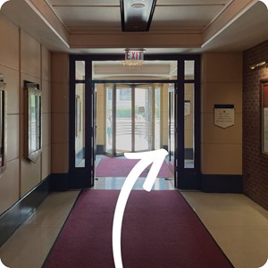 Hall entrance from arcade