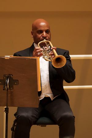 Closeup shot of CSO trumpet Tage Larsen