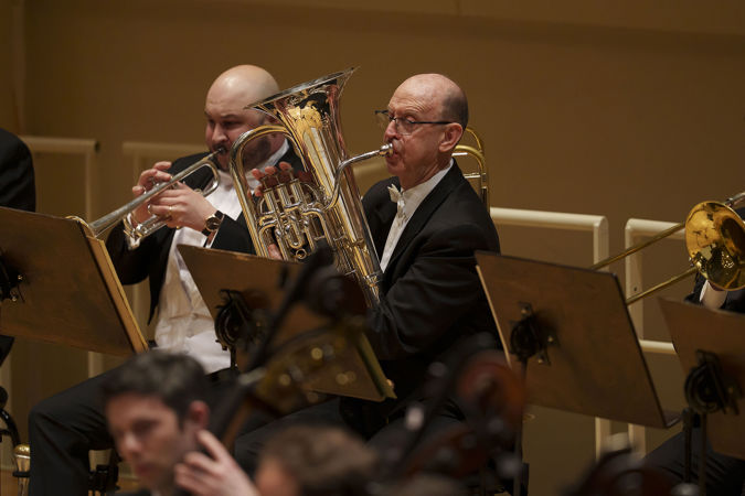 CSO trombonist Michael Mulcahy plays the tenor horn solo from the first movement, on an instrument most bands refer to as a euphonium