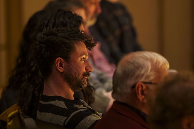 Closeup of an audience member