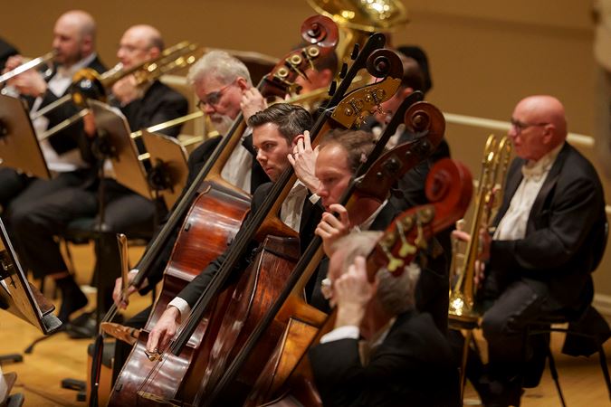Group shot of the CSO bass section