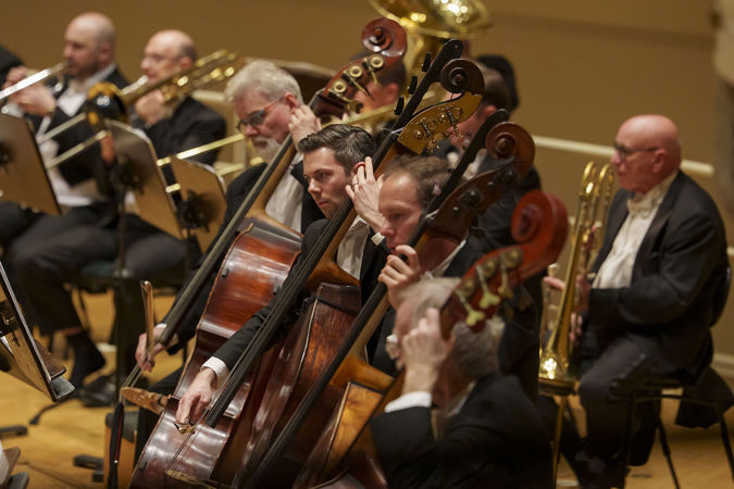Group shot of the CSO bass section