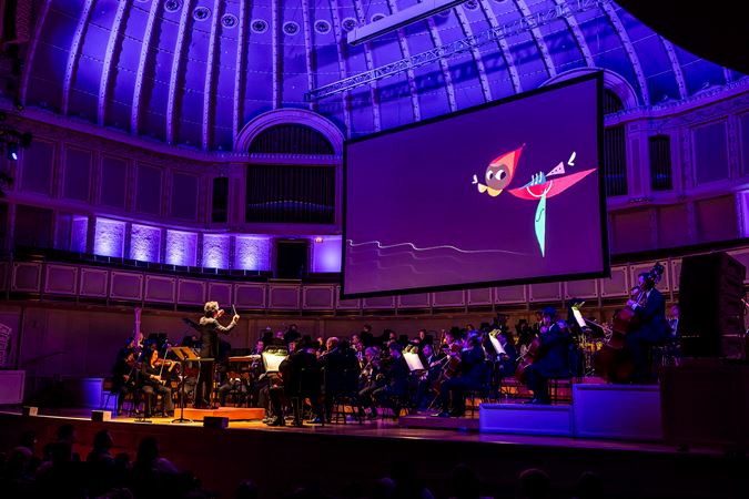 orchestra with screen