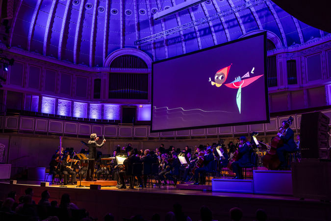 orchestra with screen