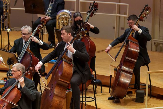 Group shot of the CSO bass section