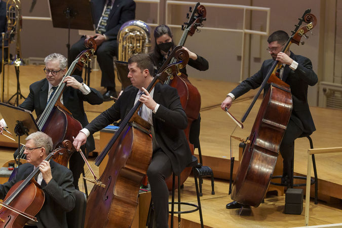 Group shot of the CSO bass section