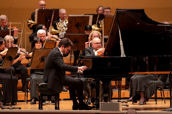 Shani performs as soloist in Shostakovich's Second Piano Concerto
