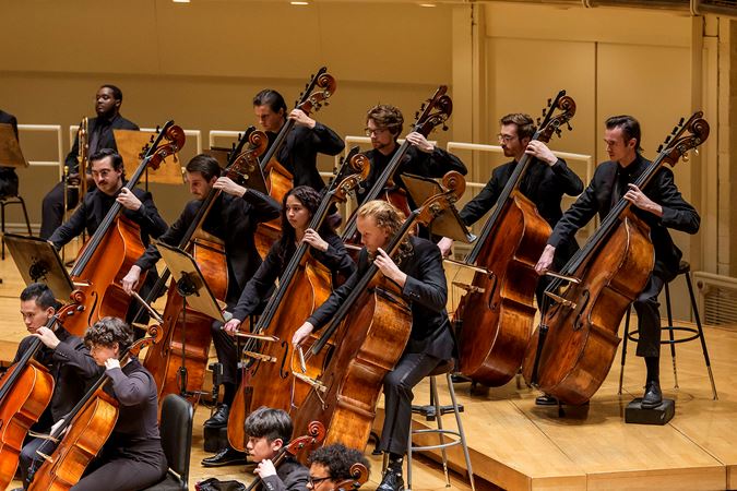 Group action shot of the Civic bass section