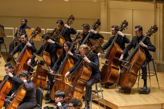 Group action shot of the Civic bass section