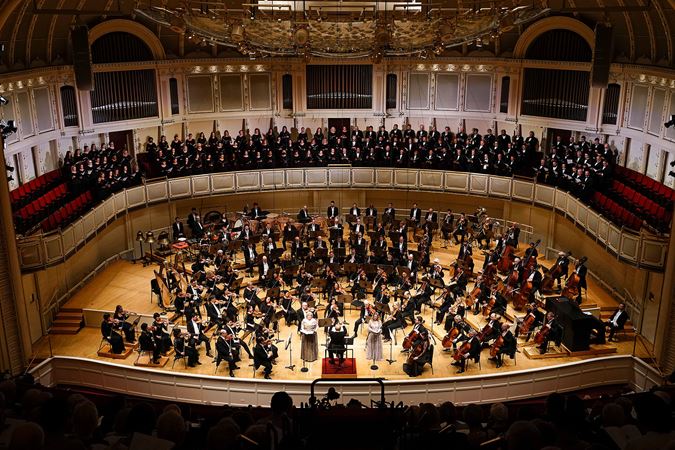 full orchestra and chorus