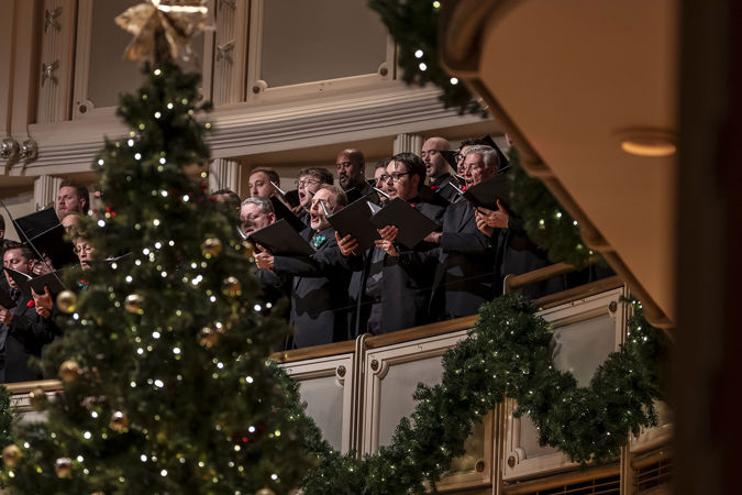 A closeup of the Chicago Symphony Chorus