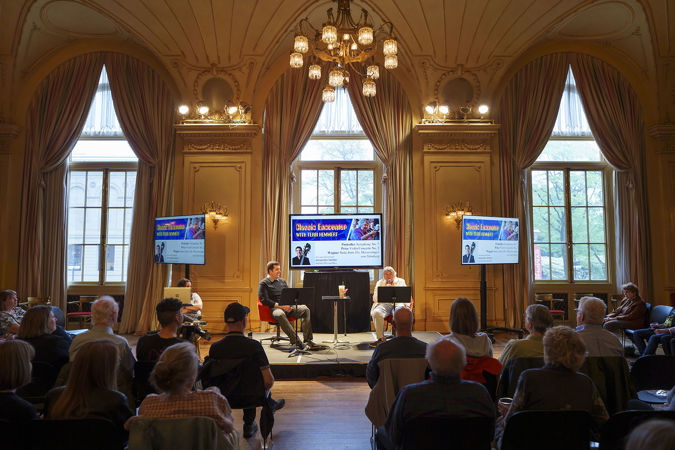 The last Classic Encounter event of the 2024/25 Season in Grainger Ballroom, featuring host Terri Hemmert and CSO assistant principal bass Alex Horton